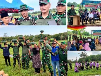 Rangkaian kegiatan panen raya Pangkogabwilhan I Letnan Jenderal TNI Kunto Arief Wibowo di perkebunan warga di Desa Teluk Bakau Bintan, Jumat (07/03/2025)