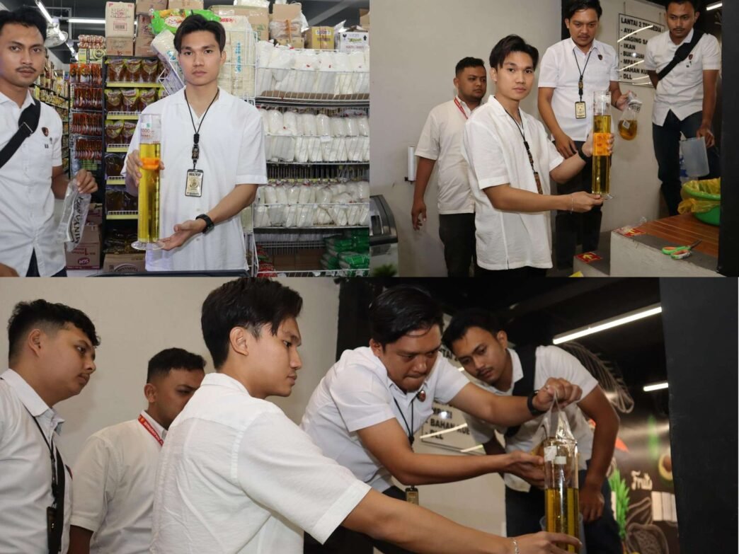 Tim Satgas Pangan Polresta Tanjungpinang meninjau beberapa toko, untuk mengatasi terjadinya peredaran minyak goreng dengan merk Minyakita oplosan maupun pengurangan takaran, Kamis (13/3/2025).